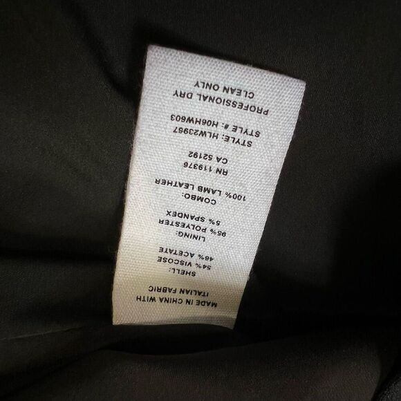 HELMUT LANG NWOT Shift Black MINI Dress Viscose XSmall Leather Cuff Crepe - Picture 10 of 11